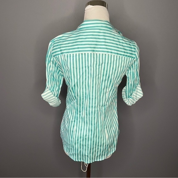 NWT New York & Company stretch striped button up shirt size XS - Picture 5 of 6
